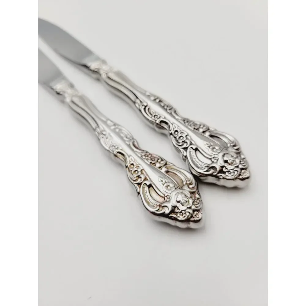 Oneida MICHELANGELO CUBE Heirloom Stainless Flatware Dinner Knives Set of 2